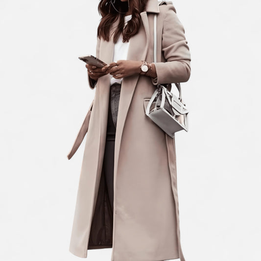 Manteau Long en Laine Mélangée - Élégance et Style Intemporel