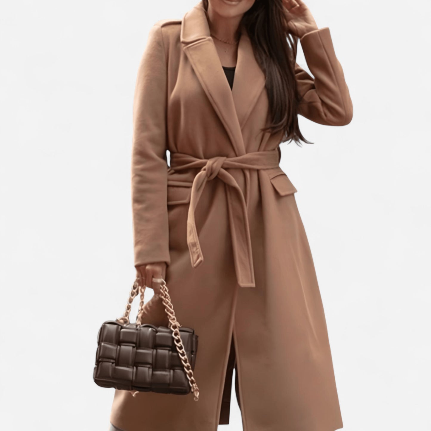 Manteau Long en Laine Mélangée - Élégance et Style Intemporel