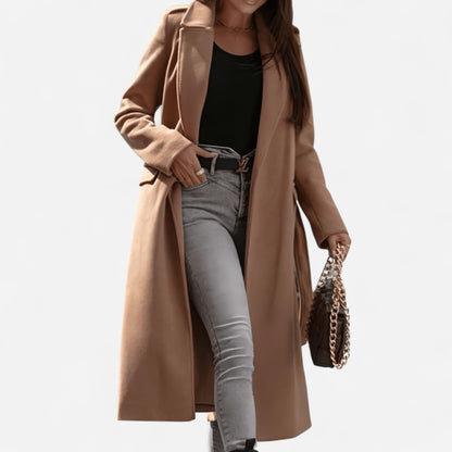 Manteau Long en Laine Mélangée - Élégance et Style Intemporel