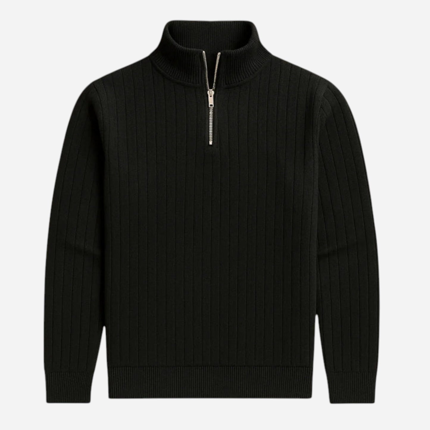 Pull à col zippé pour homme - Confort et style côtelé