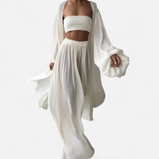 Ensemble Trois Pièces Fluide - Chiffon Léger, Élégance Sans Effort