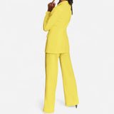 Pantalon Tailleur Élargi - Couleurs Audacieuses, Blazer Structuré