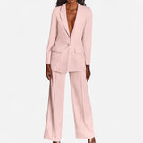 Pantalon Tailleur Élargi - Couleurs Audacieuses, Blazer Structuré