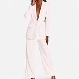 Pantalon Tailleur Élargi - Couleurs Audacieuses, Blazer Structuré