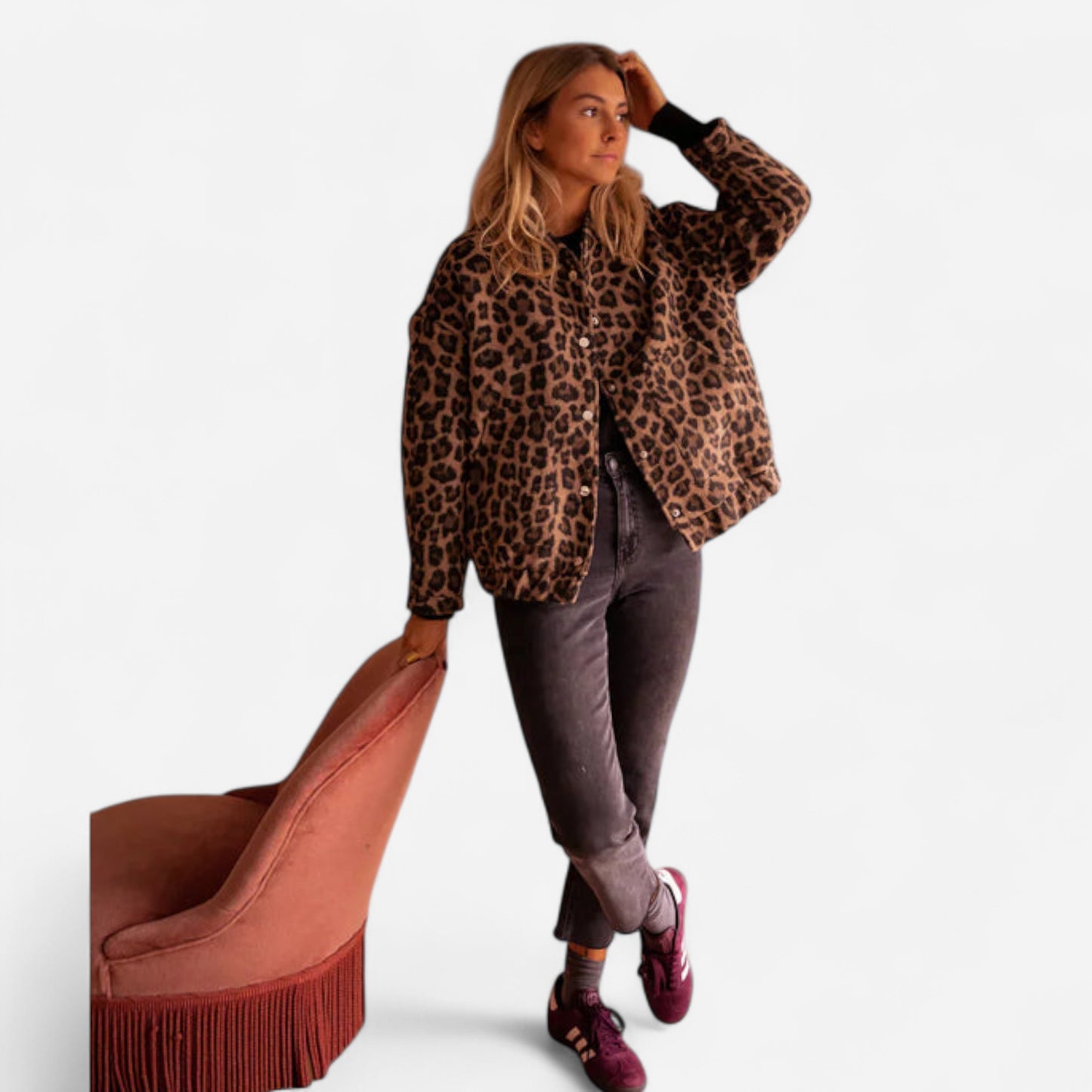 Cleo - Veste Imprimé Léopard Élégante et Tendance