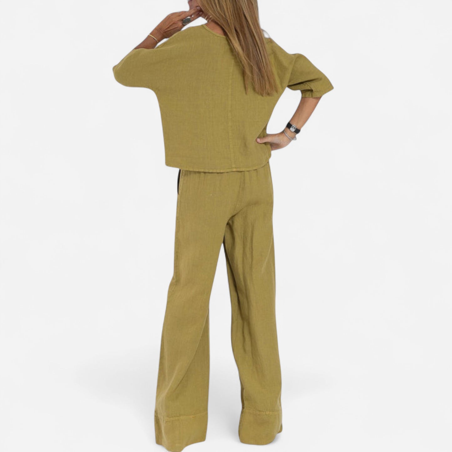 Lola - Élégant Ensemble en Coton-Lin pour un Confort Optimal