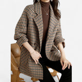 Veste Oversize à Carreaux - Chic Vintage & Ajustement Parfait
