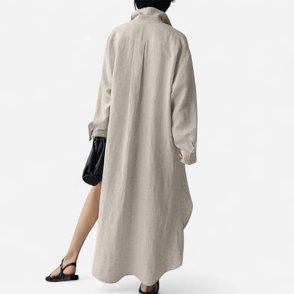 Robe Chemise en Lin Oversize - Élégance Décontractée & Légère