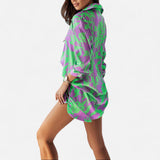 Ensemble Chemise Boutonnée et Shorts - Imprimé Éclatant, Tissu Léger pour Été Casual