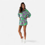 Ensemble Chemise Boutonnée et Shorts - Imprimé Éclatant, Tissu Léger pour Été Casual