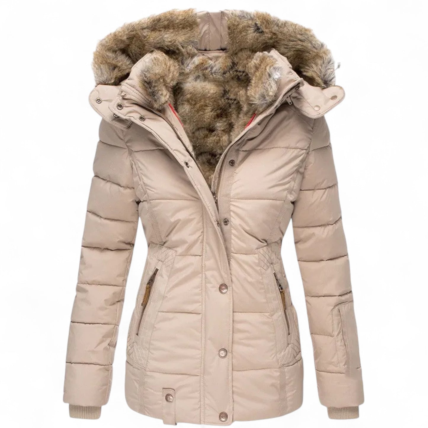 Aisa - Manteau d'hiver douillet avec doublure en fourrure