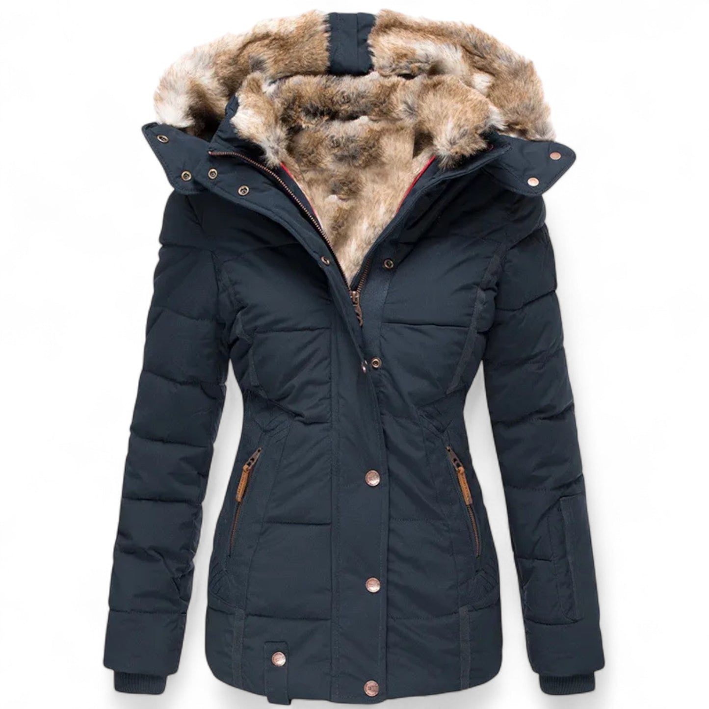 Aisa - Manteau d'hiver douillet avec doublure en fourrure
