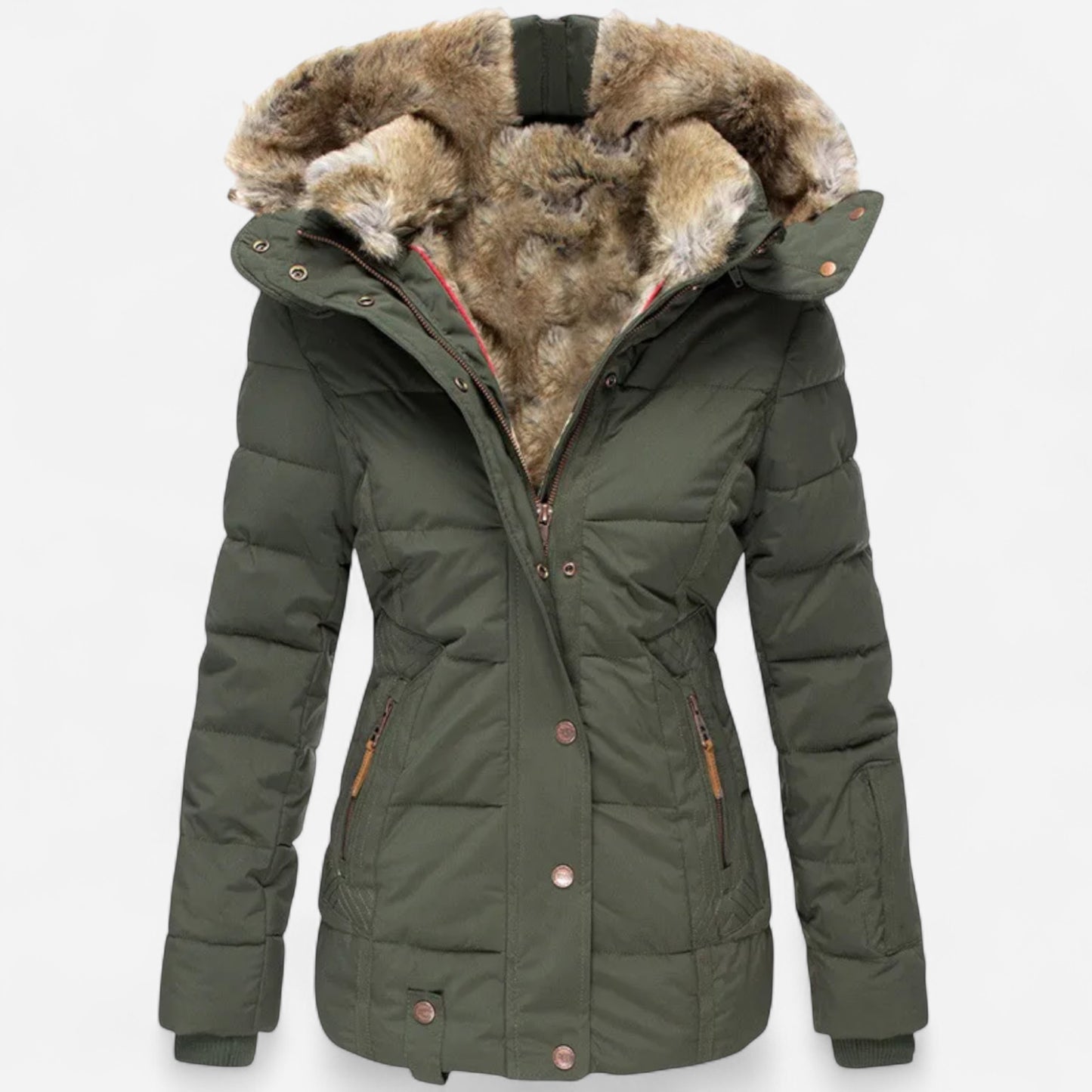 Aisa - Manteau d'hiver douillet avec doublure en fourrure
