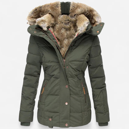 Aisa - Manteau d'hiver douillet avec doublure en fourrure