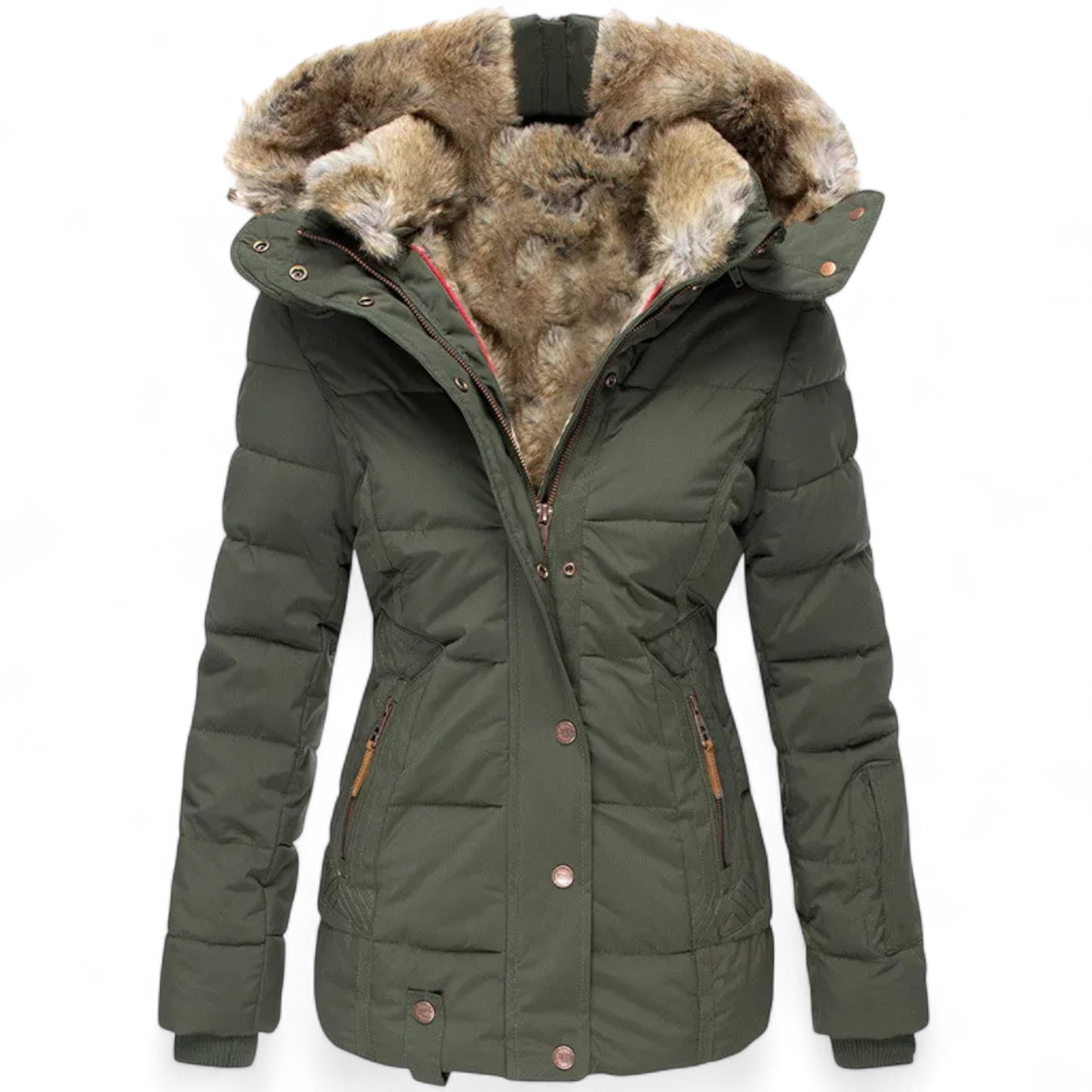 Aisa - Manteau d'hiver douillet avec doublure en fourrure