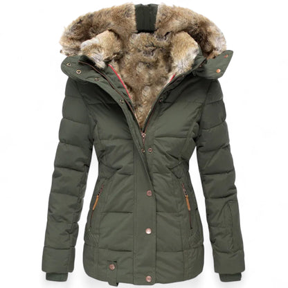 Aisa - Manteau d'hiver douillet avec doublure en fourrure