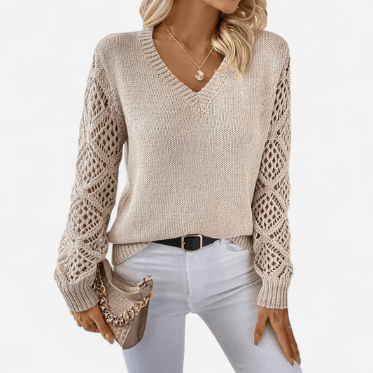 Québec Élégance Blouse&Shirts Martha - Pull couture à col V élégant et confortable