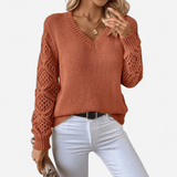 Québec Élégance Blouse&Shirts Martha - Pull couture à col V élégant et confortable