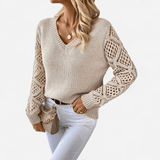 Québec Élégance Blouse&Shirts Martha - Pull couture à col V élégant et confortable