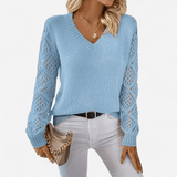 Québec Élégance Blouse&Shirts Martha - Pull couture à col V élégant et confortable