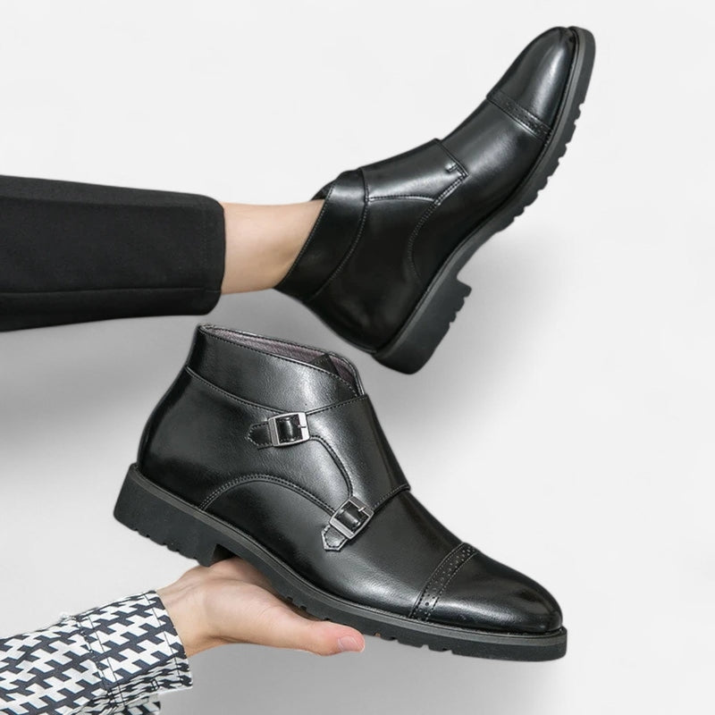 Québec Élégance Boots Darell - Bottines en cuir à double boucle, élégance et confort