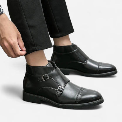 Québec Élégance Boots Darell - Bottines en cuir à double boucle, élégance et confort