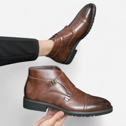 Québec Élégance Boots Darell - Bottines en cuir à double boucle, élégance et confort