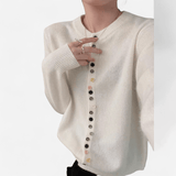 Québec Élégance Cardigan Collection Beatrice - Cardigan classique à col ras du cou élégant