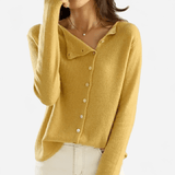 Québec Élégance Cardigan Collection Camille - Élégant gilet en laine avec fermoir latéral