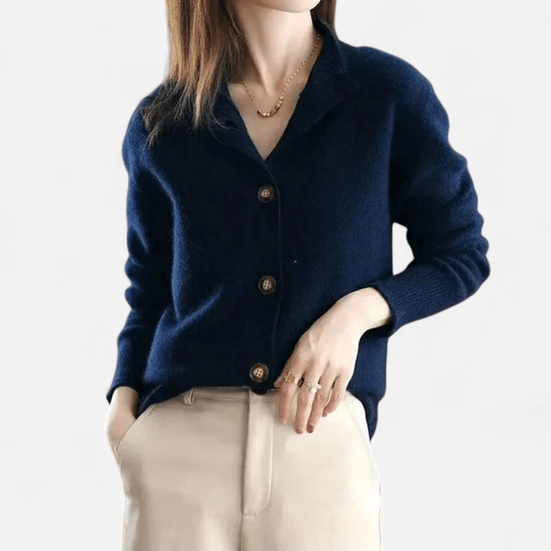 Québec Élégance Cardigan Collection Laure - Classique cardigan intemporel en cachemire doux
