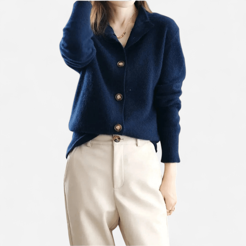 Québec Élégance Cardigan Collection Laure - Classique cardigan intemporel en cachemire doux