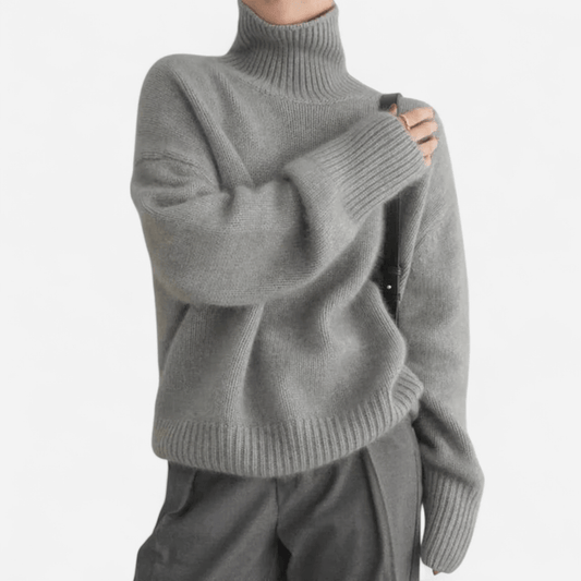 Québec Élégance Cardigan Collection Louise - Pull en cachemire à col roulé doux et élégant