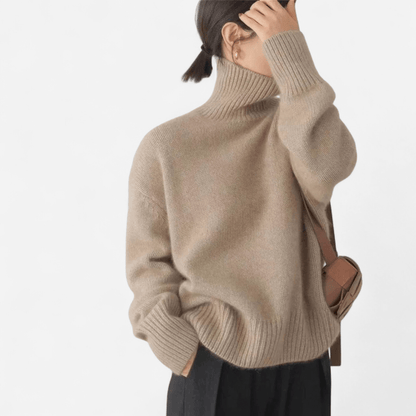 Québec Élégance Cardigan Collection Louise - Pull en cachemire à col roulé doux et élégant