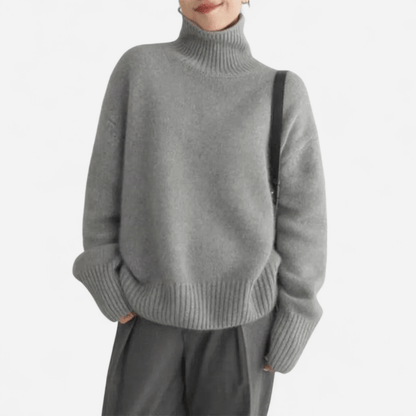 Québec Élégance Cardigan Collection Louise - Pull en cachemire à col roulé doux et élégant