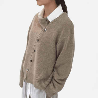 Québec Élégance Cardigan Collection Serena - Cardigan en cachemire avec boutons ludiques