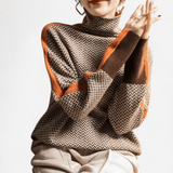 Québec Élégance Cardigan Collection Sofia - Col roulé en tricot mélange ultra doux et stylé