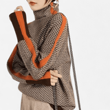Québec Élégance Cardigan Collection Sofia - Col roulé en tricot mélange ultra doux et stylé