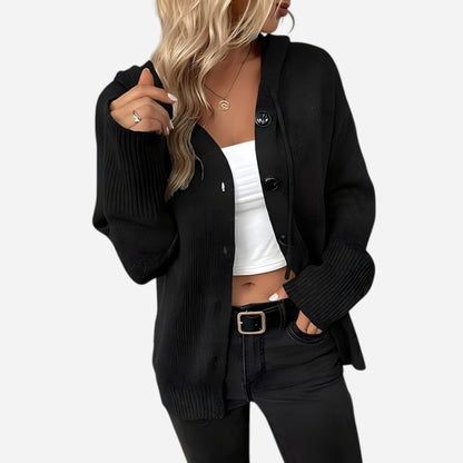 Québec Élégance Cardigan Gallia - Chic cardigan à capuche pour un style moderne