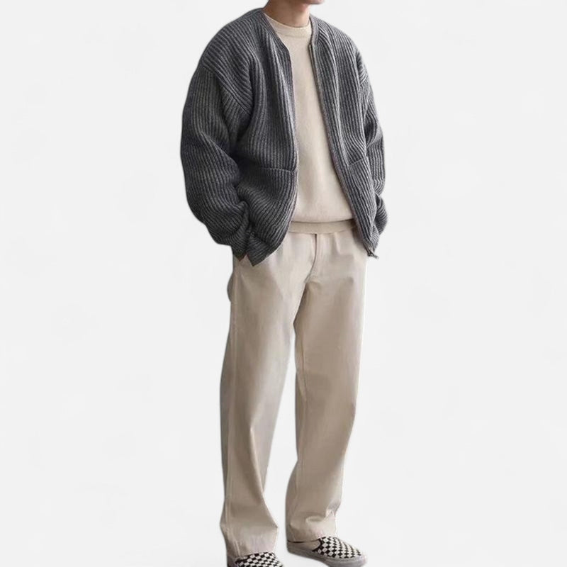 Québec Élégance Cardigan Mario - Cardigan en maille tricotée au style moderne