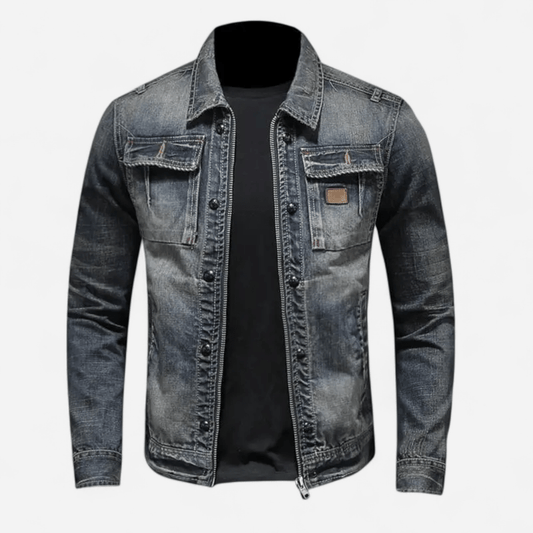 Québec Élégance Carl - Veste en denim rétro au style vintage et chic