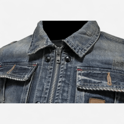 Québec Élégance Carl - Veste en denim rétro au style vintage et chic