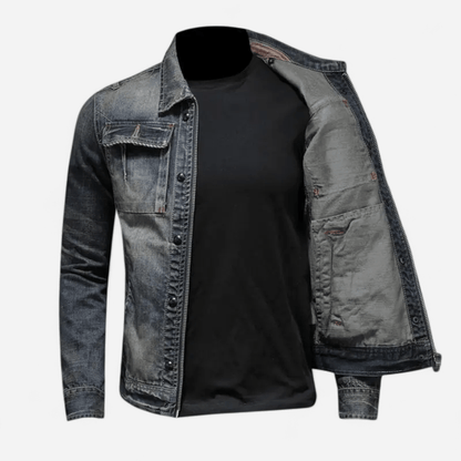 Québec Élégance Carl - Veste en denim rétro au style vintage et chic