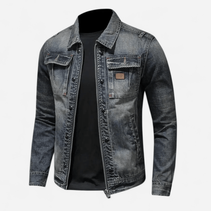 Québec Élégance Carl - Veste en denim rétro au style vintage et chic
