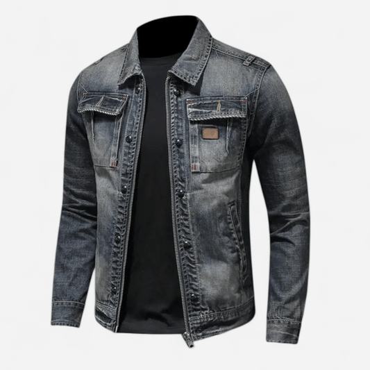 Québec Élégance Carl - Veste en denim rétro au style vintage et chic