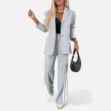 Québec Élégance Clothing set Gemma - Ensemble blazer confortable avec double rayure élégante