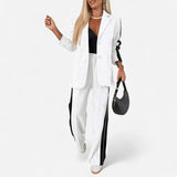 Québec Élégance Clothing set Gemma - Ensemble blazer confortable avec double rayure élégante