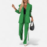 Québec Élégance Clothing set Gemma - Ensemble blazer confortable avec double rayure élégante