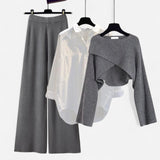 Québec Élégance Clothing set Mina - Ensemble trois pièces confortable en coton brossé
