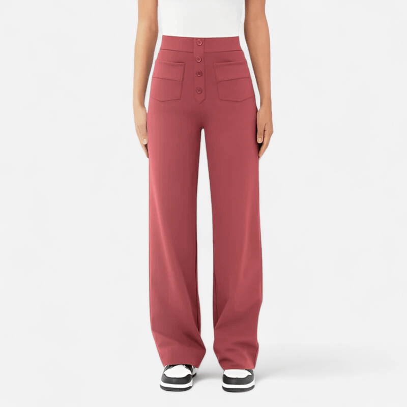 Québec Élégance Dameskleding Amber - Pantalon casual taille haute stretch pour un confort optimal