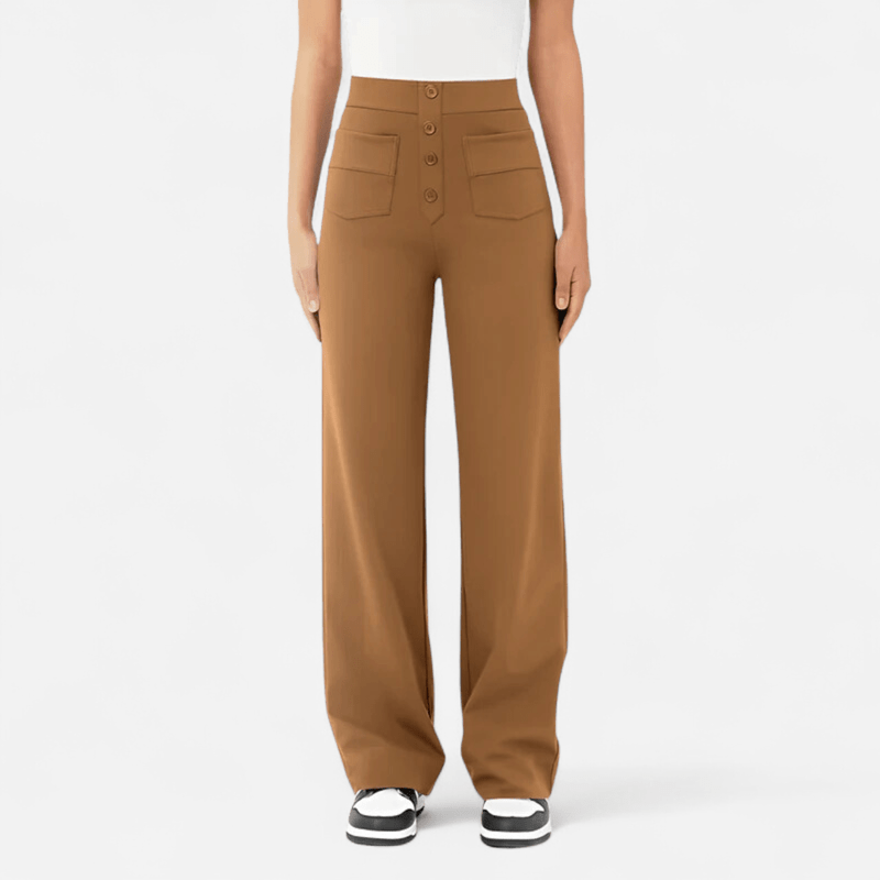 Québec Élégance Dameskleding Amber - Pantalon casual taille haute stretch pour un confort optimal